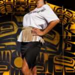 Models display the works of 18 Alaska Native designers at Celebration's first Native Fashion Show, sponsored by Sealaska Heritage Institute. Friday, June 10, 2016. (Photo by Annie Bartholomew/KTOO)