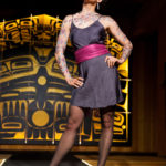 Models display the works of 18 Alaska Native designers at Celebration's first Native Fashion Show, sponsored by Sealaska Heritage Institute. Friday, June 10, 2016. (Photo by Annie Bartholomew/KTOO)