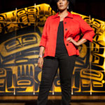 Models display the works of 18 Alaska Native designers at Celebration's first Native Fashion Show, sponsored by Sealaska Heritage Institute. Friday, June 10, 2016. (Photo by Annie Bartholomew/KTOO)