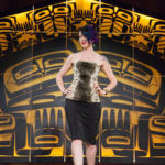 Models display the works of 18 Alaska Native designers at Celebration's first Native Fashion Show, sponsored by Sealaska Heritage Institute. Friday, June 10, 2016. (Photo by Annie Bartholomew/KTOO)