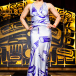 Models display the works of 18 Alaska Native designers at Celebration's first Native Fashion Show, sponsored by Sealaska Heritage Institute. Friday, June 10, 2016. (Photo by Annie Bartholomew/KTOO)