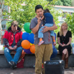 Alaska Native educator Lance Twitchell speaks Tlingit during the open mic portion of the Vigil for those affected by the shooting in Orlando. (Photo By Annie Bartholomew/KTOO)
