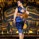 Models display the works of 18 Alaska Native designers at Celebration's first Native Fashion Show, sponsored by Sealaska Heritage Institute. Friday, June 10, 2016. (Photo by Annie Bartholomew/KTOO)