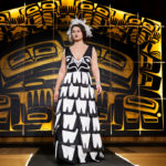 Models display the works of 18 Alaska Native designers at Celebration's first Native Fashion Show, sponsored by Sealaska Heritage Institute. Friday, June 10, 2016. (Photo by Annie Bartholomew/KTOO)