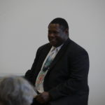 Lance Mitchell performed a play at Sunday's event. (Photo by Quinton Chandler/KTOO)