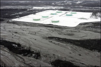 (Courtesy Photo/Peninsula Clarion) State regulators are monitoring two small spills at the Drift River Terminal Facility show here on March 24, 2009 where it sits about 22 miles from the summit of the Mount Redoubt volcano on the west side of Cook Inlet. The facility is operated by Hilcorp Alaska's Cook Inlet Pipe Line Company.