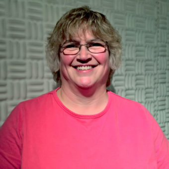 Beth Wedlon poses for a photo in a KTOO studio, Sept. 1, 2016. Weldon is a candidate for Juneau Assembly. (Photo by Jeremy Hsieh/KTOO)