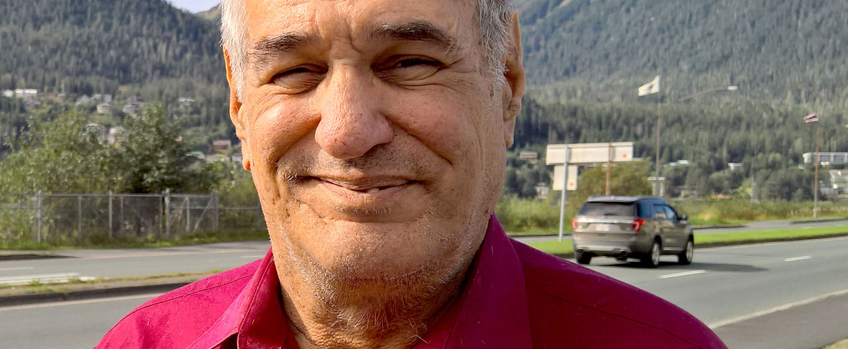 William Quayle poses for a photo outside KTOO, Sept. 2, 2016. Quayle is a candidate for Juneau Assembly. (Photo by Jeremy Hsieh/KTOO)