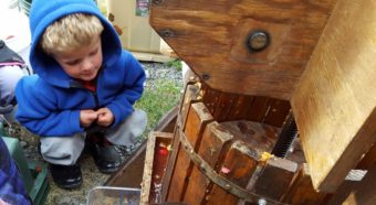 Waiting for homemade apple juice.