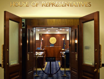 The Alaska House of Representatives entrance in the Capitol in Juneau, Feb. 6, 2015. (Photo by Skip Gray/360 North)