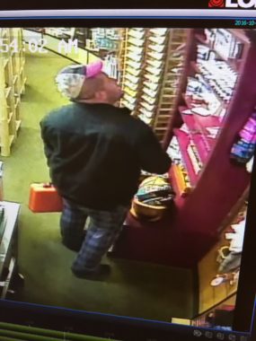 Security cameras captured this image of an unidentified man in October at Juneau International Airport. Police suspect he stole two rifles from someone else at the airport valued at a total of $2,000. (Image courtesy Juneau Police Department)