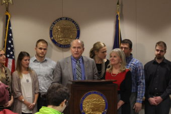 Gov. Bill Walker announced he has treatable prostate cancer and will have surgery, Nov. 4, 2016. (Photo by Wesley Early/Alaska Public Media)