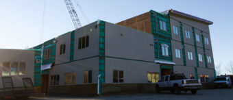 The Housing First Project under construction on November 17, 2016. (Photo by David Purdy/KTOO)