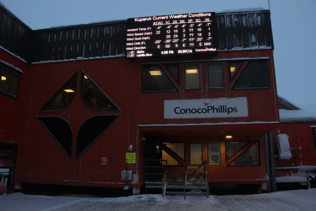 Kuparuk Field ConocoPhillips weather board