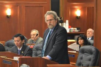 State Rep. David Guttenberg speaks on the first day of special session. (Photo by http://akdemocrats.org/)