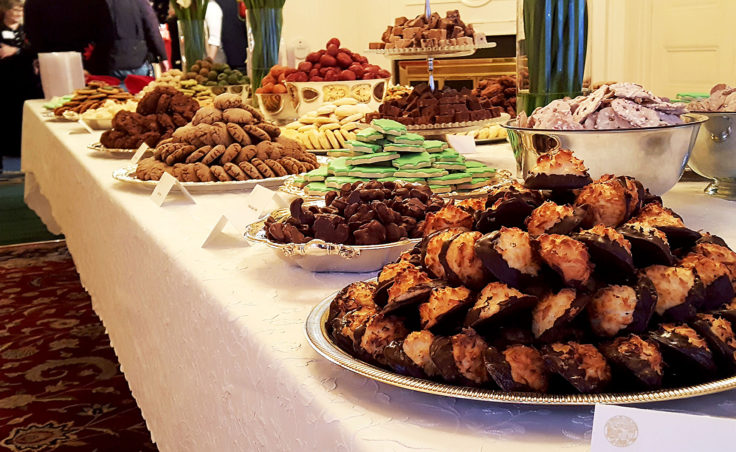 A table spread fit for any sweet tooth. The Governor's Mansion annual open house puts out a table full of ginger snaps, sugar cookies and other confectionaries for various visitors on Tuesday, Dec. 6, in Juneau. (Photo by Tripp J Crouse/KTOO)