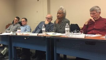 Members of the Assembly’s committee on homelessness listen to reports from different non-profit partners on Wednesday, Dec. 14, 2016. (Photo by Zachariah Hughes/Alaska Public Media)