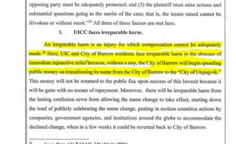In a motion filed with the State of Alaska, UIC alleges voters in Utqiagvik were led to pass a flawed measure with potentially major fiscal repercussions.