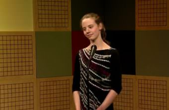 Alaska Poetry Out Loud state winner Isabella Weiss of Colony High School performs "Hope is the Thing with Feathers - (314)" by Emily Dickinson at the Alaska Poetry Out Loud state finals in Juneau.