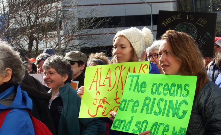 An organizer estimated hundreds participated in Juneau's March for Science on Saturday, April 22, 2017. (Photo courtesy Tasha Elizarde)