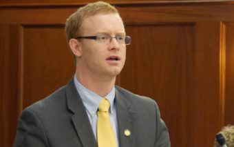 Rep. David Eastman, R-Wasilla, speaks during a House floor session in March. He hasn't apologized for comments he made about Alaska women being glad to become pregnant so they can travel for abortions. (Photo by Skip Gray/360 North)