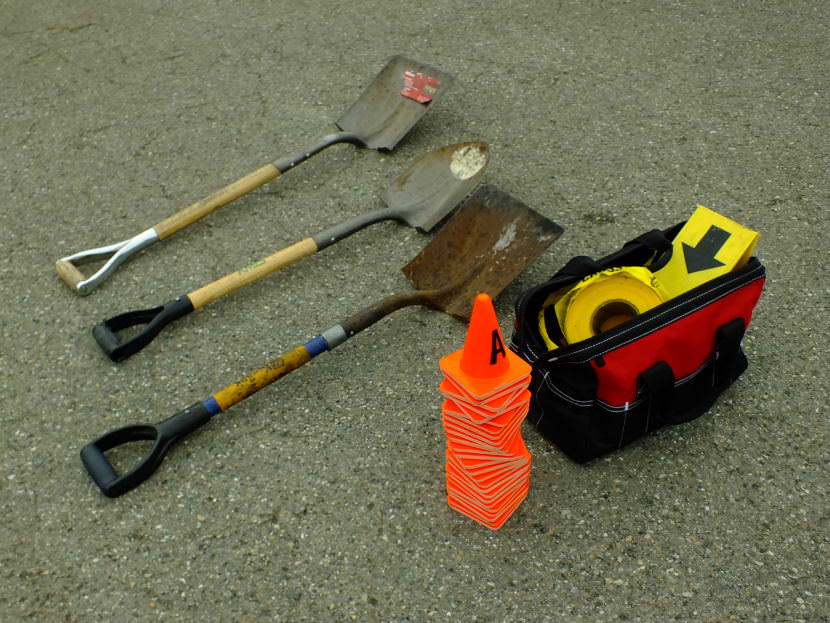 Typical tools and other items used by a fire investigator. (Photo by Matt Miller/KTOO)