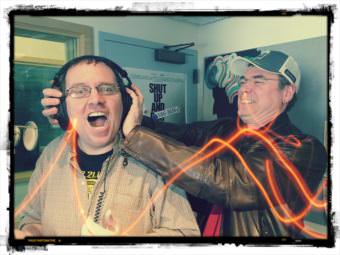 Bridge From Nowhere podcast hosts Jamie Karnik and Andy Kline will be live at 4:00 Friday, June 9 on 100.7 FM. (Photo by Annie Bartholomew/KTOO)