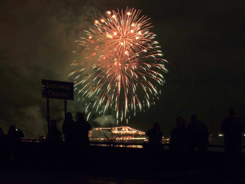 People watch the fireworks launched from Gastineau Channel for the 2017 Fourth of July celebration. (Photo courtesy Matt Miller)