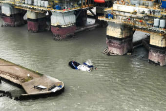 Coast Guardsmen rescue 15 people in distress aboard three vessels after Hurricane Harvey made landfall near Aug. 26, 2017, near Port Aransas, Texas. (Photo courtesy Coast Guard Air Station Corpus Christi)