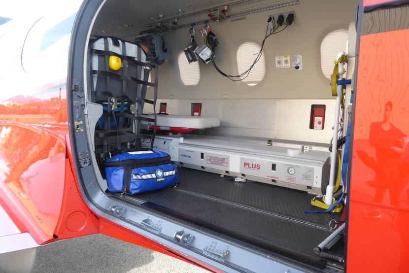The interior of Airlift Northwest's pilatus aircraft.