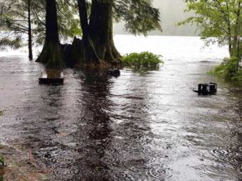 Flooding at Ketchikan’s Ward Lake Recreation Area. (Photo courtesy of Paul Robbins/U.S. Forest Service)