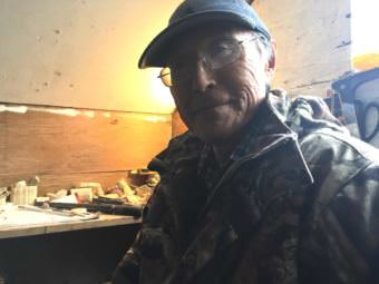 John Smith is struggling to replicate the ancestral work that volunteers have found at Nunalleq. (Photo by Teresa Cotsirilos/KYUK)