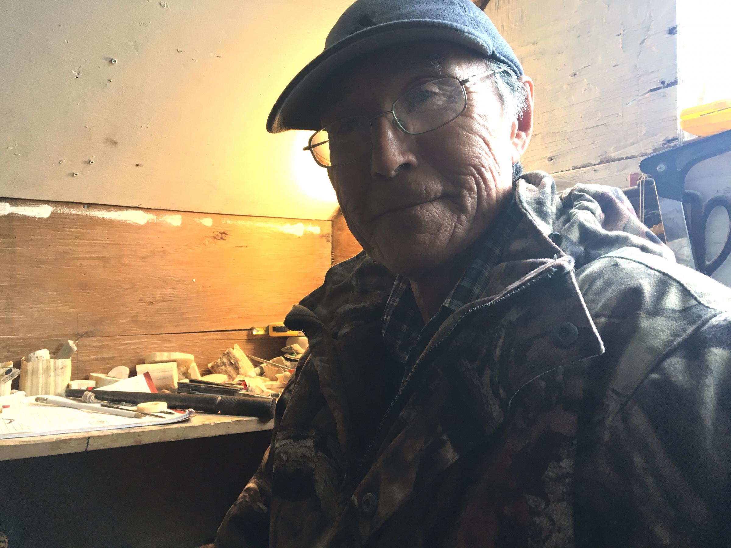 John Smith is struggling to replicate the ancestral work that volunteers have found at Nunalleq. (Photo by Teresa Cotsirilos/KYUK)