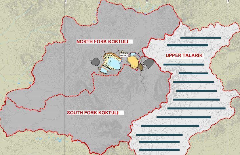 A visual depiction of where Pebble will file a permit for 20 year mining permit to operate. This slide is one of more than 100 that Pebble is using to present an overview of their new plans. (Photo courtesy Pebble Limited Partnership)