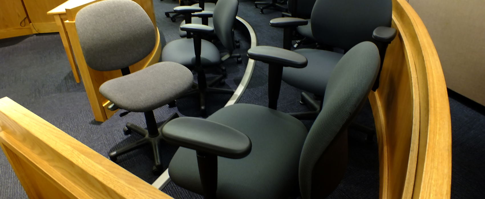 View of the jury box on Oct. 5, 2017 in the Christopher Strawn trial. (Photo by Matt Miller/KTOO)