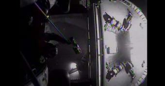 Screencap of rescue video. Coast guard hoisting crewman. (Courtesy U.S. Coast Guard)