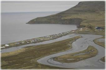 The Department of Transportation graded Tununak's runway several days ago. (Photo courtesy Andrea Pokrzywinski)