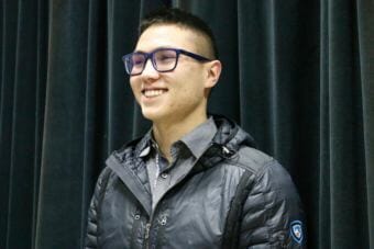 Ben Anderson-Agimuk, 25, was selected to chair House District 38’s local Democratic Party on Tuesday. (Photo by Christine Trudeau/KYUK)
