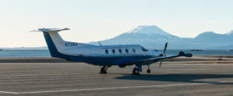 The Pilatus PC-12 airplane.