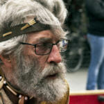 Various indigenous groups march and dance during a parade Saturday, June 9, 2018, in downtown Juneau, Alaska. (Photo by Tripp J Crouse/KTOO)