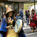 Various indigenous groups march and dance during a parade Saturday, June 9, 2018, in downtown Juneau, Alaska. (Photo by Tripp J Crouse/KTOO)