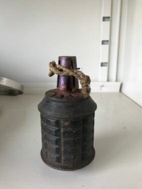 A World War II-era Japanese hand grenade was found by family cleaning out a deceased relative's apartment in Juneau. (Photo courtesy Juneau Police Department)
