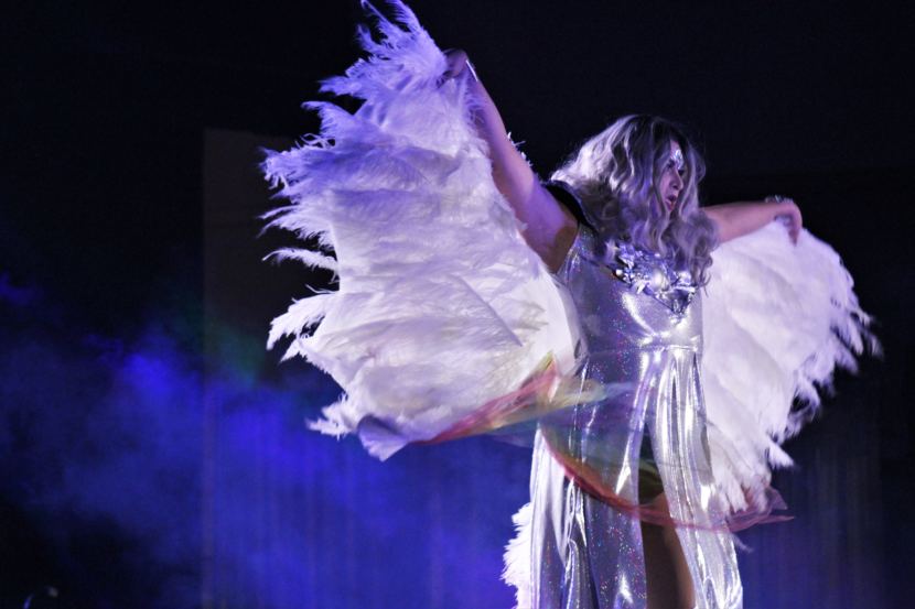 Raven Montgomery Monroe performs at GLITZ's Saturday night show at Centennial Hall on June 16, 2018. (Photo by Adelyn Baxter/KTOO)