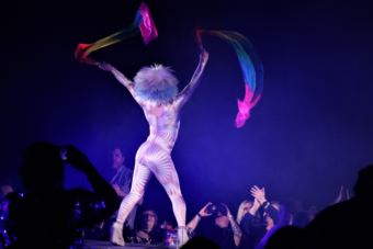 Aquarius Valentine performs on stage at GLITZ on June 16, 2018. (Photo by Adelyn Baxter/KTOO)