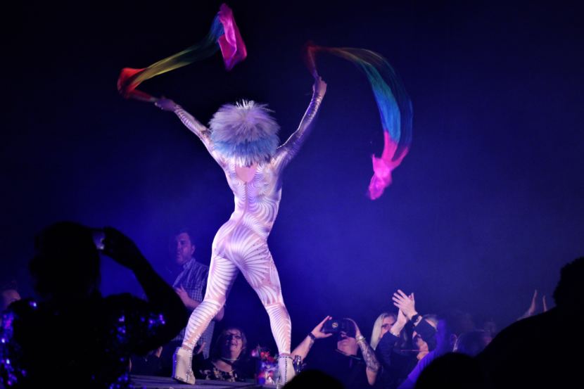 Aquarius Valentine performs on stage at GLITZ on June 16, 2018. (Photo by Adelyn Baxter/KTOO)