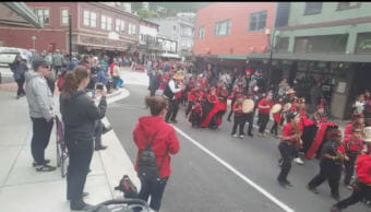 Celebration parade Saturday, June 9, 2018. (Video still by Tripp J Crouse/KTOO)