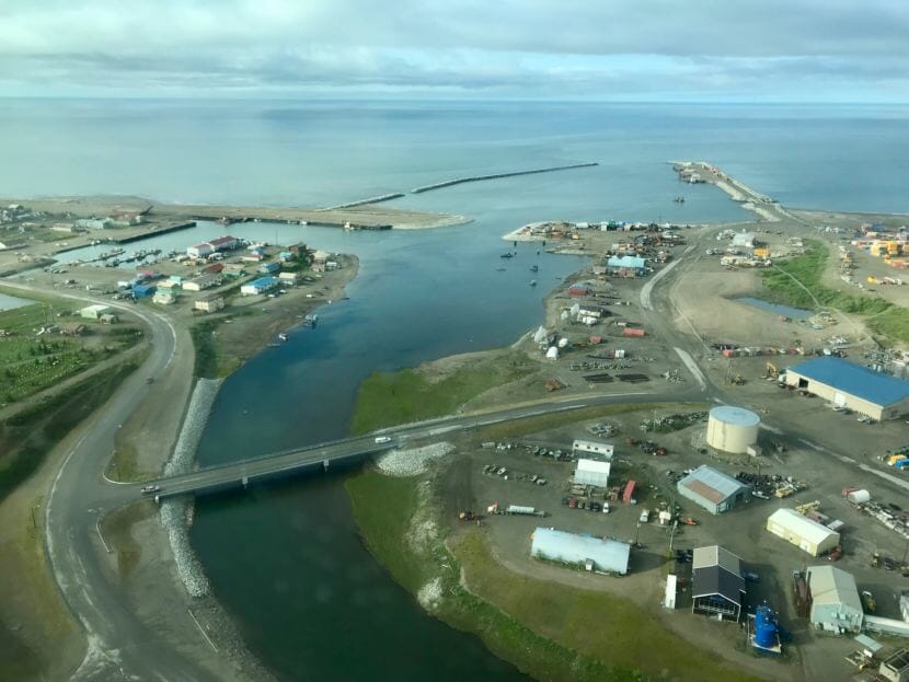The Port of Nome at the mouth of the Snake River, June 2018. (Photo by Gabe Colombo/KNOM)