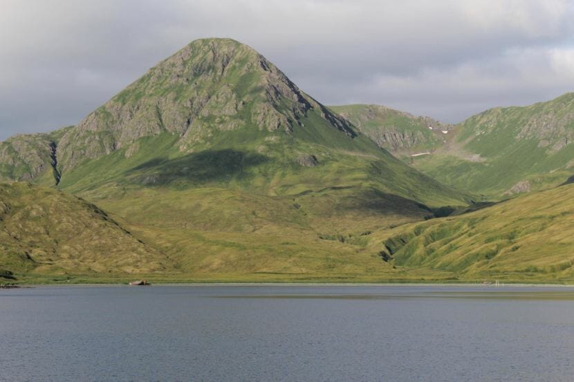 Attu village was located in Chichagof Harbor before the Attuans were taken as prisoners during World War II and then forbidden to return home. (Photo by Zoe Sobel/KUCB)