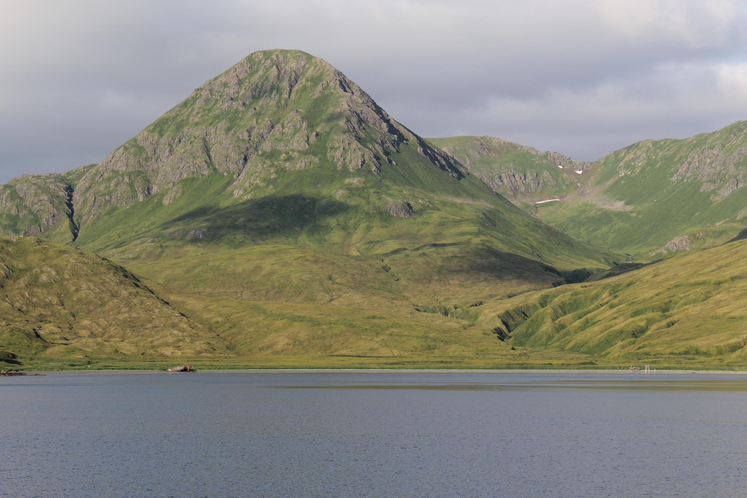 Attu village was located in Chichagof Harbor before the Attuans were taken as prisoners during World War II and then forbidden to return home. (Photo by Zoe Sobel/KUCB)
