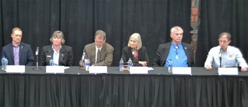 Juneau's six candidates for Alaska Legislature appear at a Native issues forum on Sept. 25, 2018.
